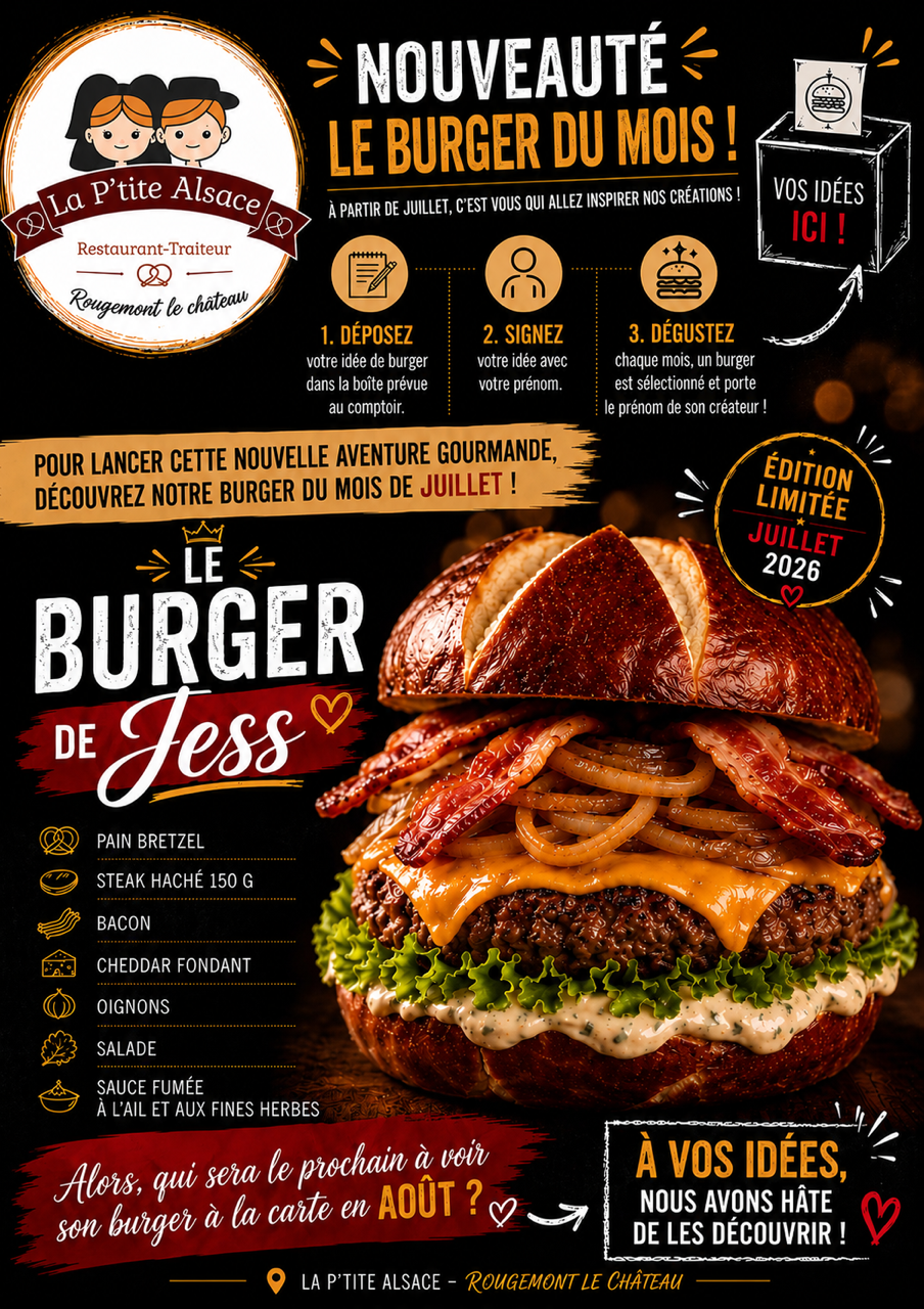 la ptite alsace - flyers burger de Jess