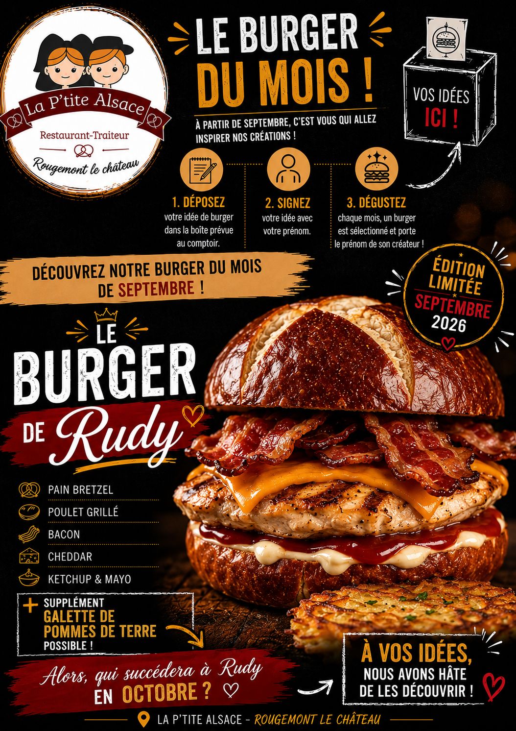 la ptite alsace - affiche burger du mois de septembre